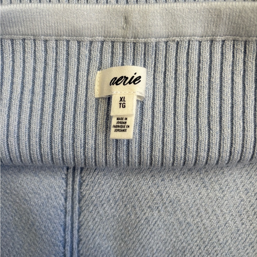 Aerie Light Blue Ribbed Top - Picture 3 of 4